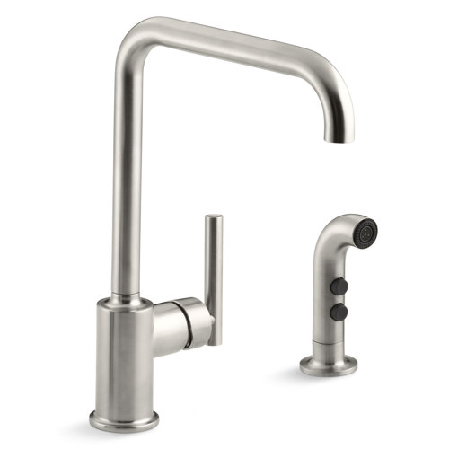 K7508BL,VS Kohler Purist® TwoHole Kitchen Sink Faucet with 8" Spout